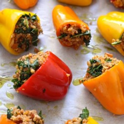 Quinoa and Turkey Stuffed Mini Bell Peppers