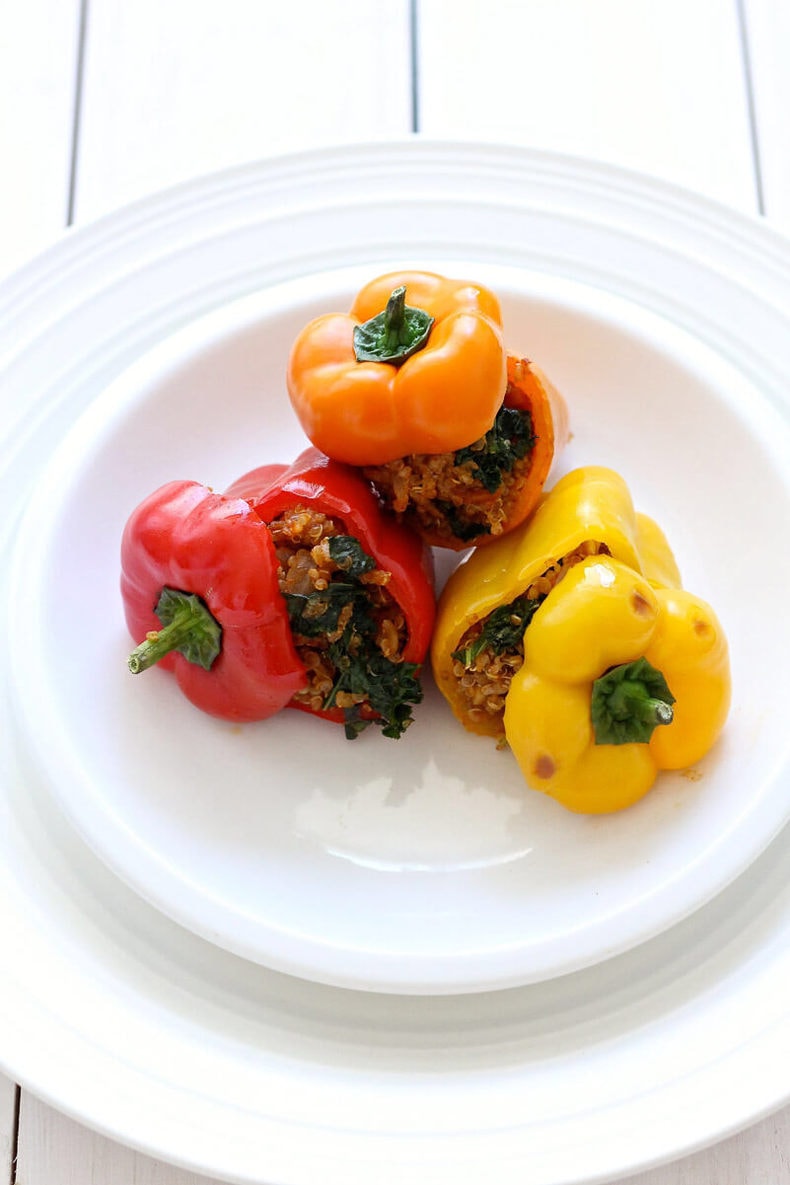 Quinoa and Turkey Stuffed Mini Bell Peppers