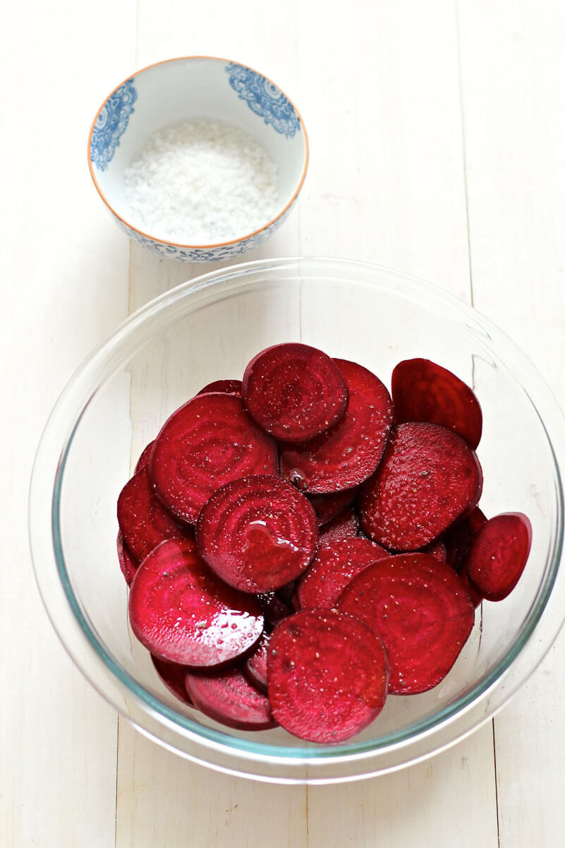 Beet Chips with Homemade French Onion Dip