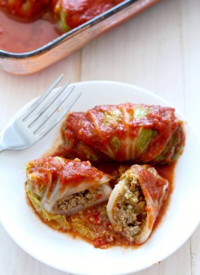Healthier Napa Cabbage Rolls with Quinoa