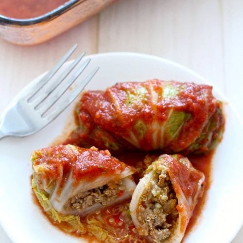 Healthier Napa Cabbage Rolls with Quinoa