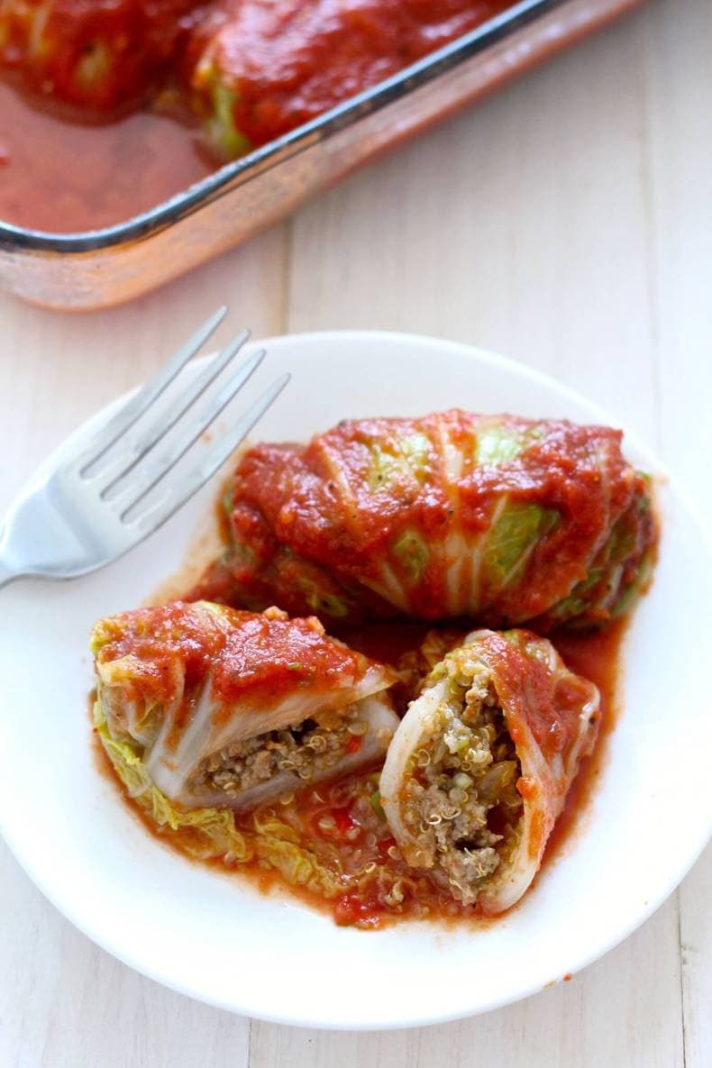 Healthier Napa Cabbage Rolls with Quinoa