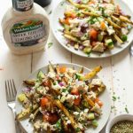 Baked Greek Fries with Chicken, Feta & Tzatziki