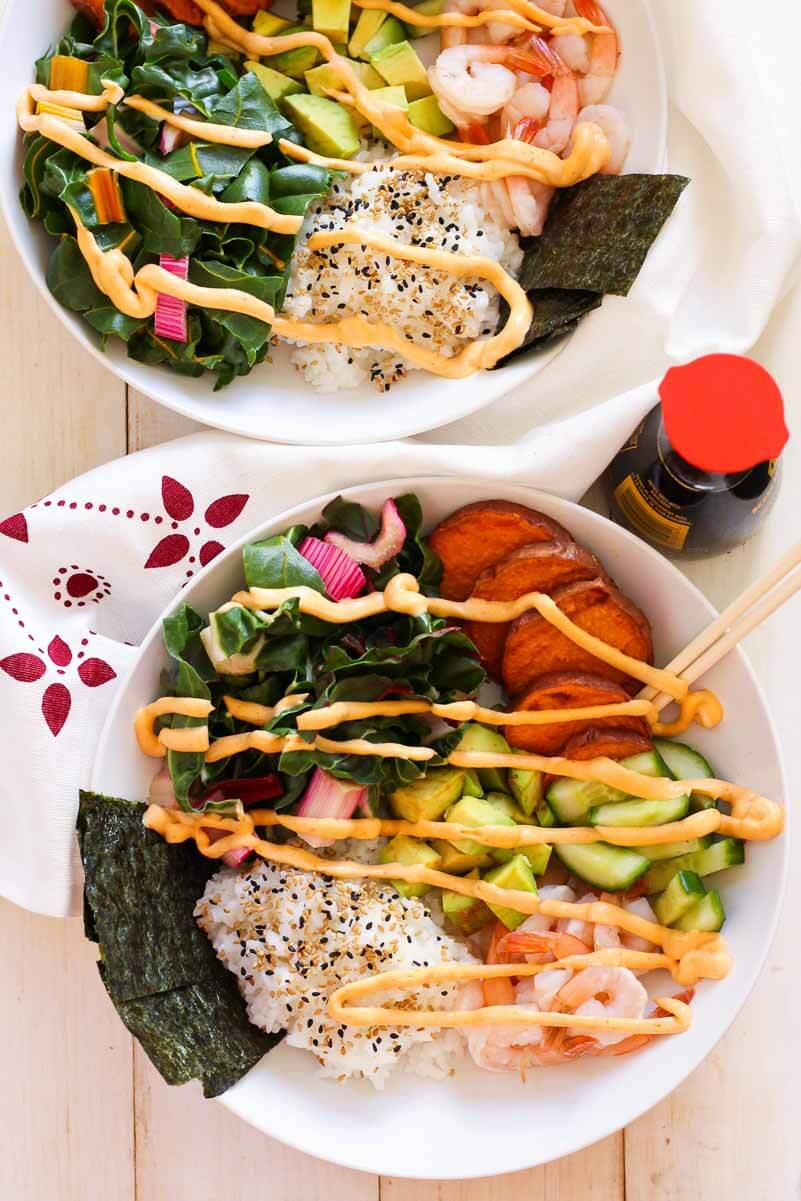 Shrimp Sushi Bowls with Spicy Mayo