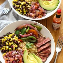 Steak and Quinoa Burrito Bowls