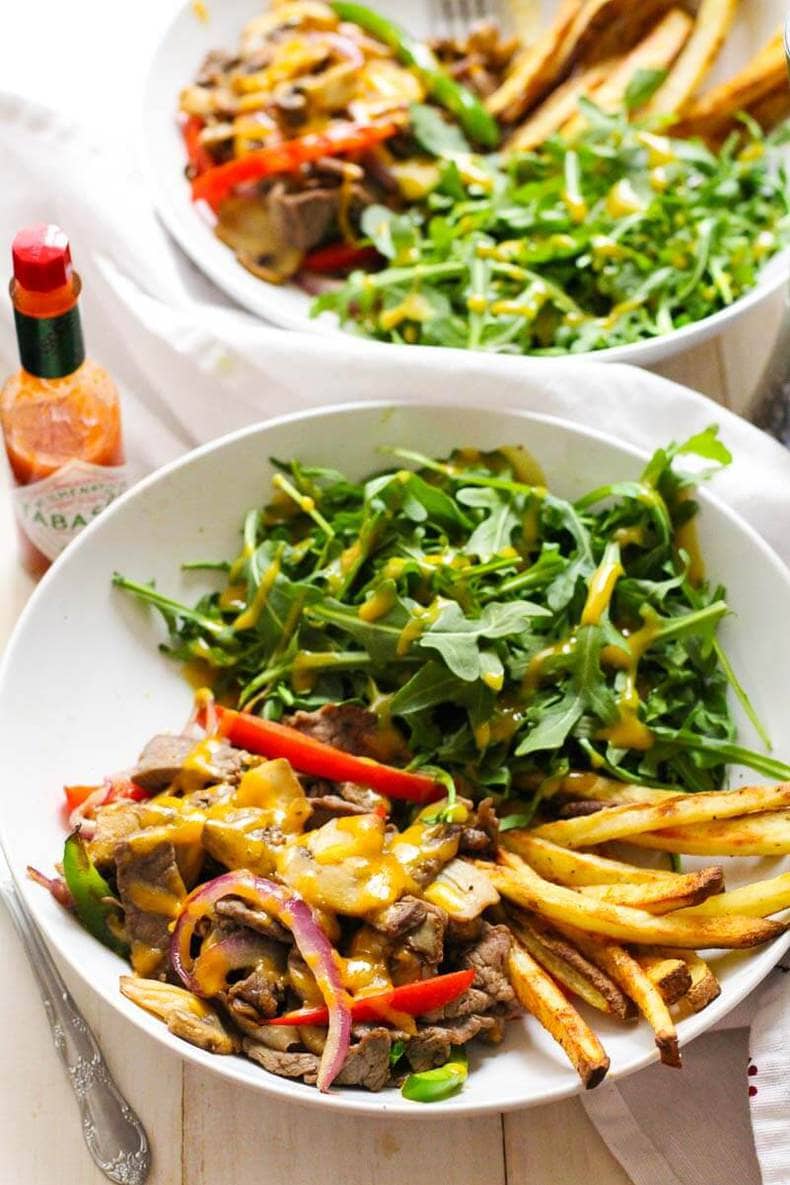 Philly Cheesesteak Salad Bowls Low Carb The Girl On Bloor 