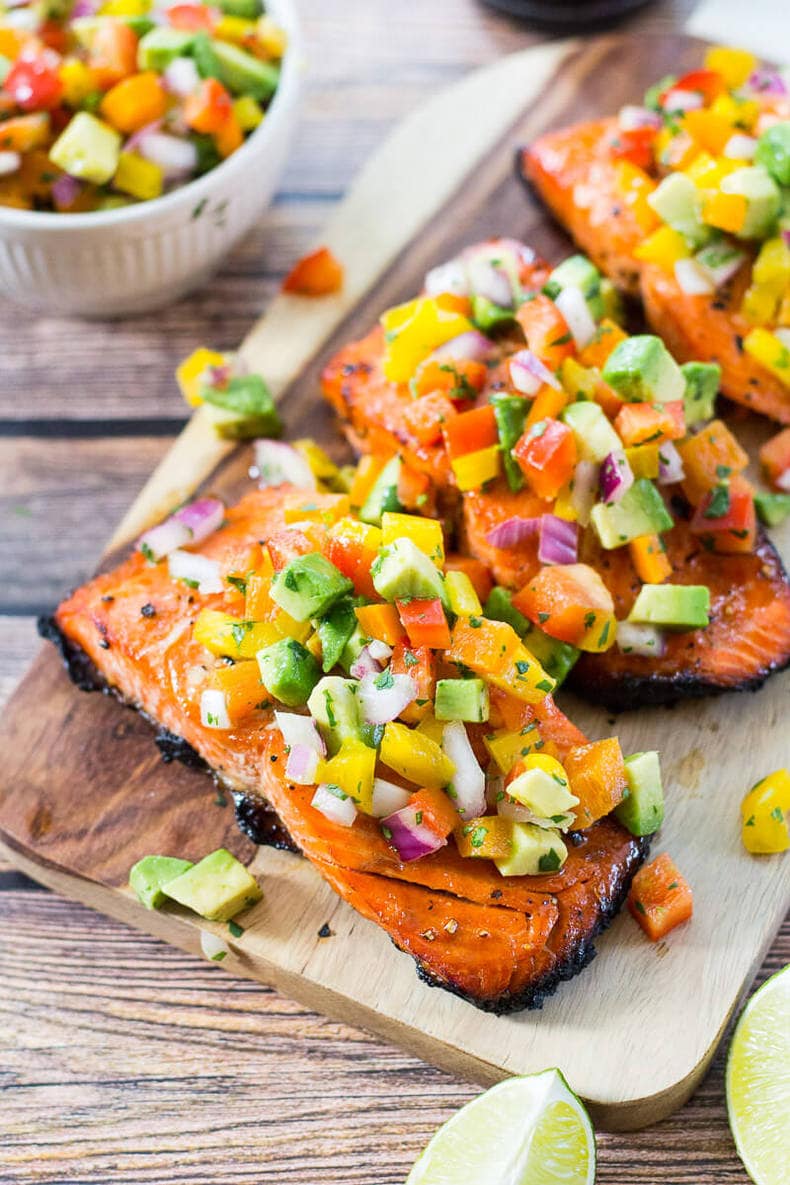 Easy BBQ Salmon with Avocado Salsa