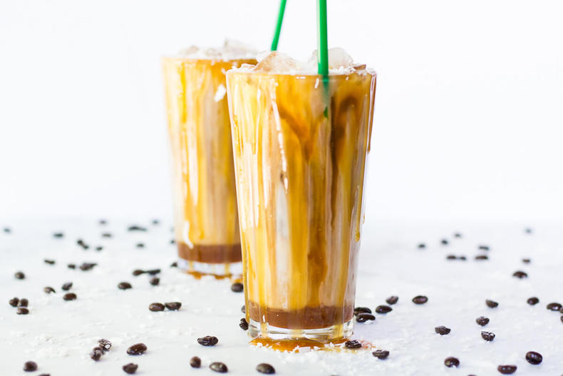 Salted Iced Coconut Milk Caramel Macchiatos (Video!) The Girl on Bloor