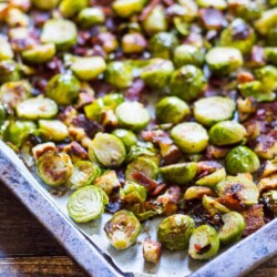 Bacon Brussels Sprouts with Halloumi cheese