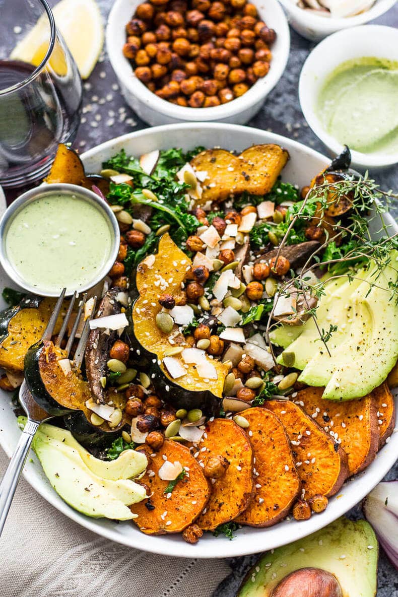 Sweet Potato, Squash and Kale Buddha Bowl