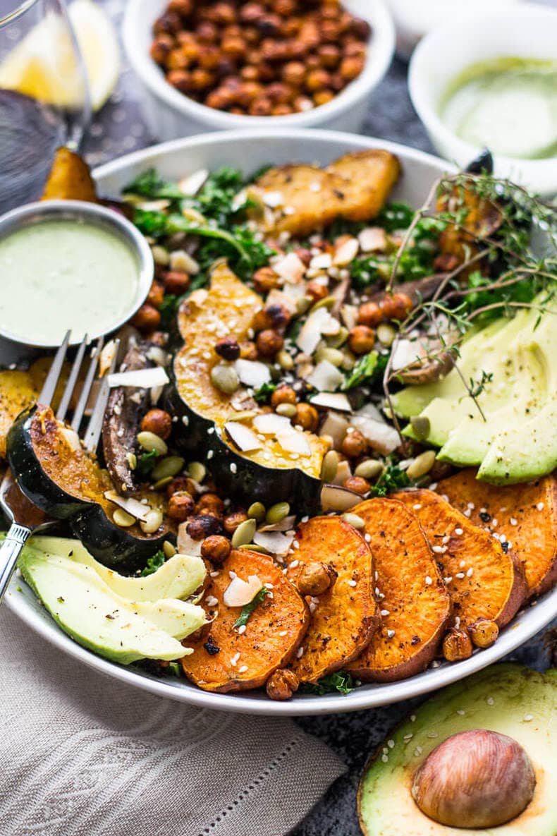 Sweet Potato, Squash and Kale Buddha Bowl