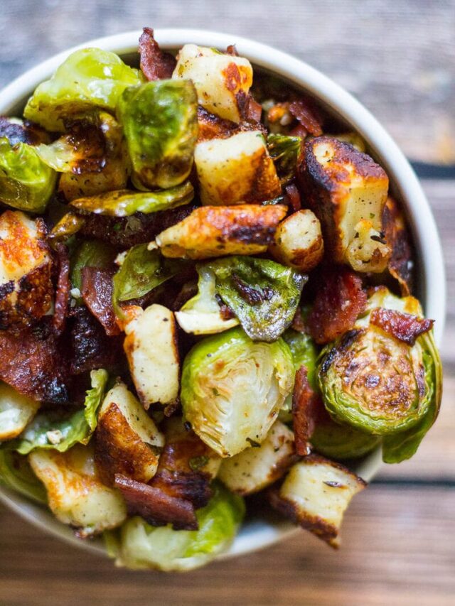 Bacon and Halloumi Brussels Sprouts The Girl on Bloor