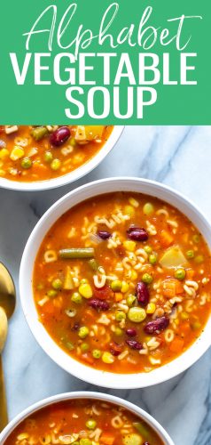 Homemade Alphabet Vegetable Soup {One Pot Meal} - The Girl on Bloor
