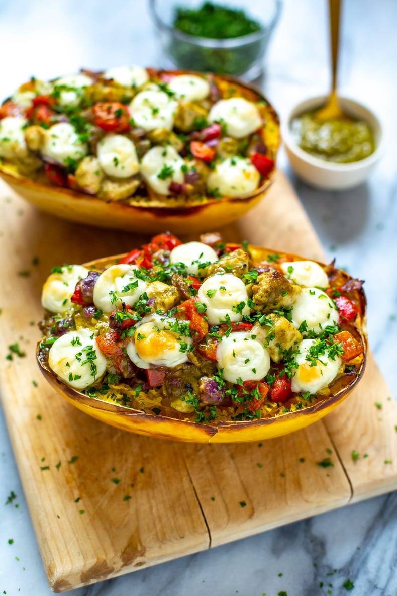 Chicken Pesto Spaghetti Squash