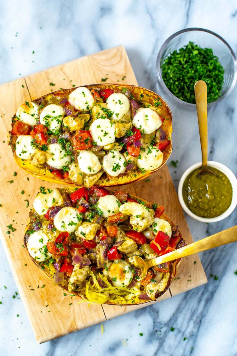 Chicken Pesto Spaghetti Squash