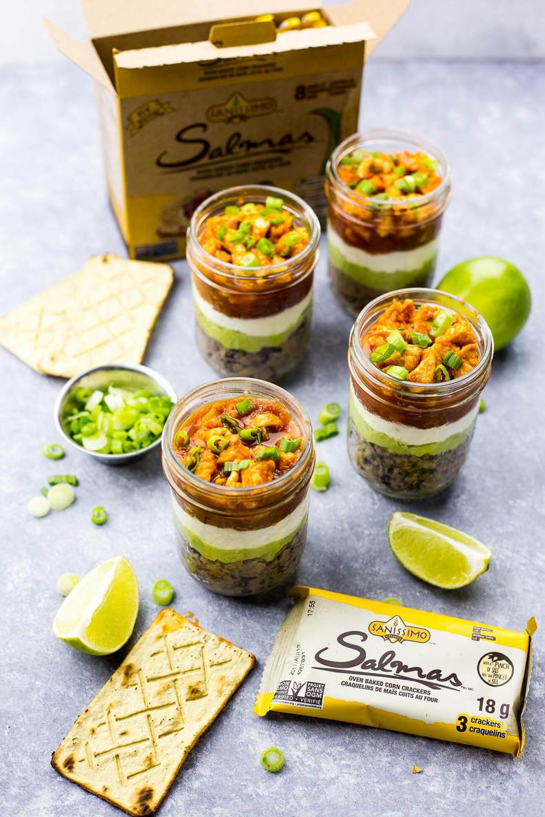 Mini Buffalo Chicken Salsa Dip Jars