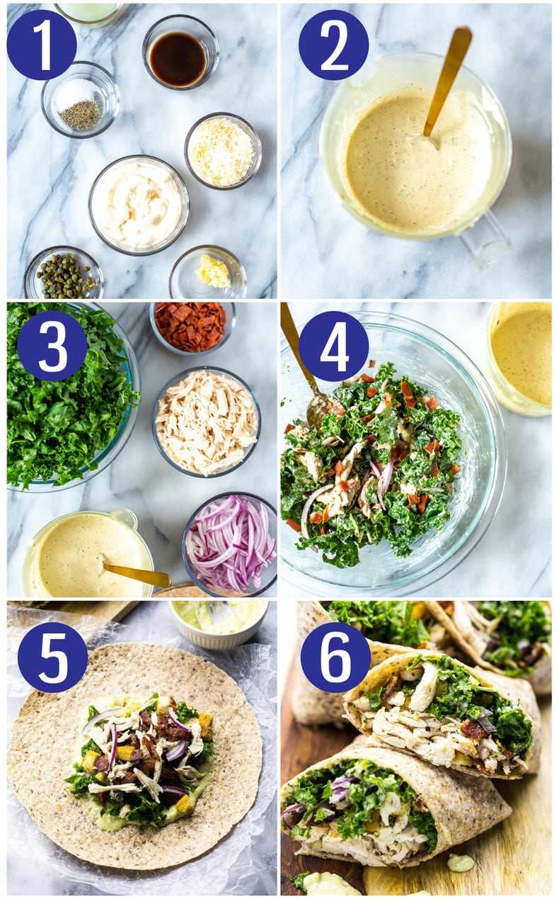 Chicken and Kale Caesar Wraps