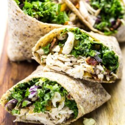 Chicken and Kale Caesar Wraps