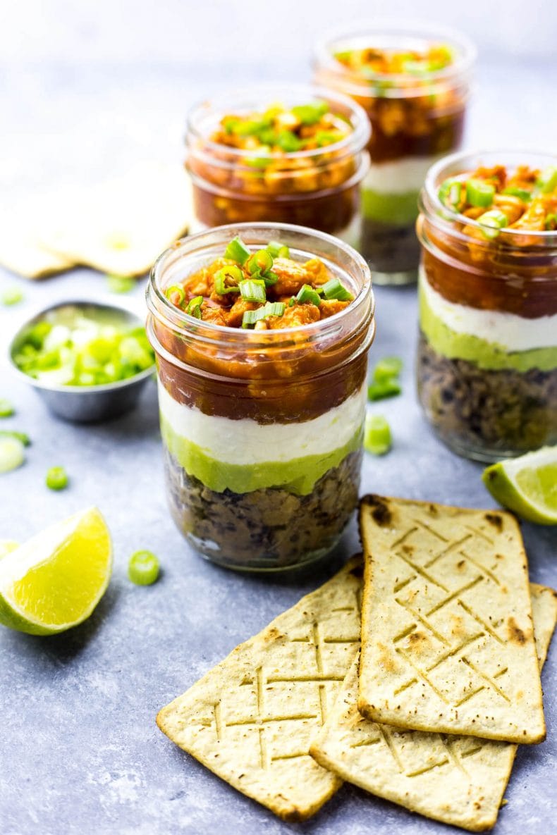 Mini Buffalo Chicken Salsa Dip Jars