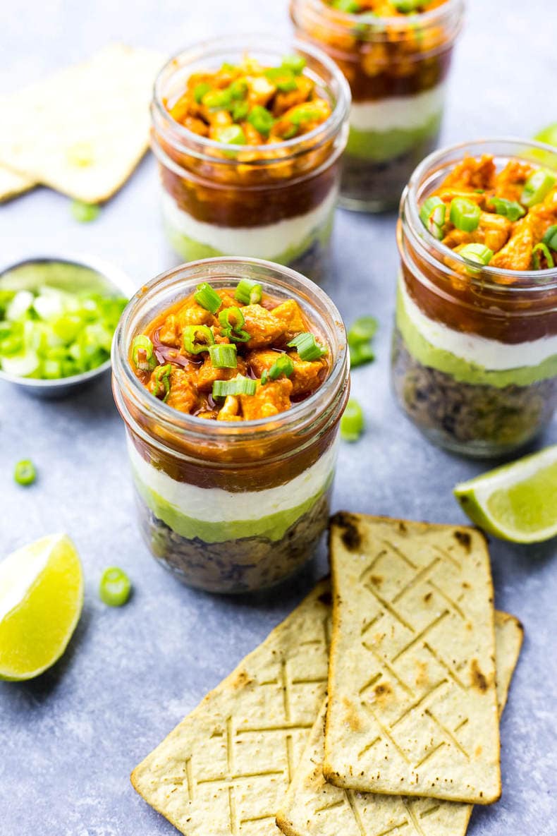 Mini Buffalo Chicken Salsa Dip Jars