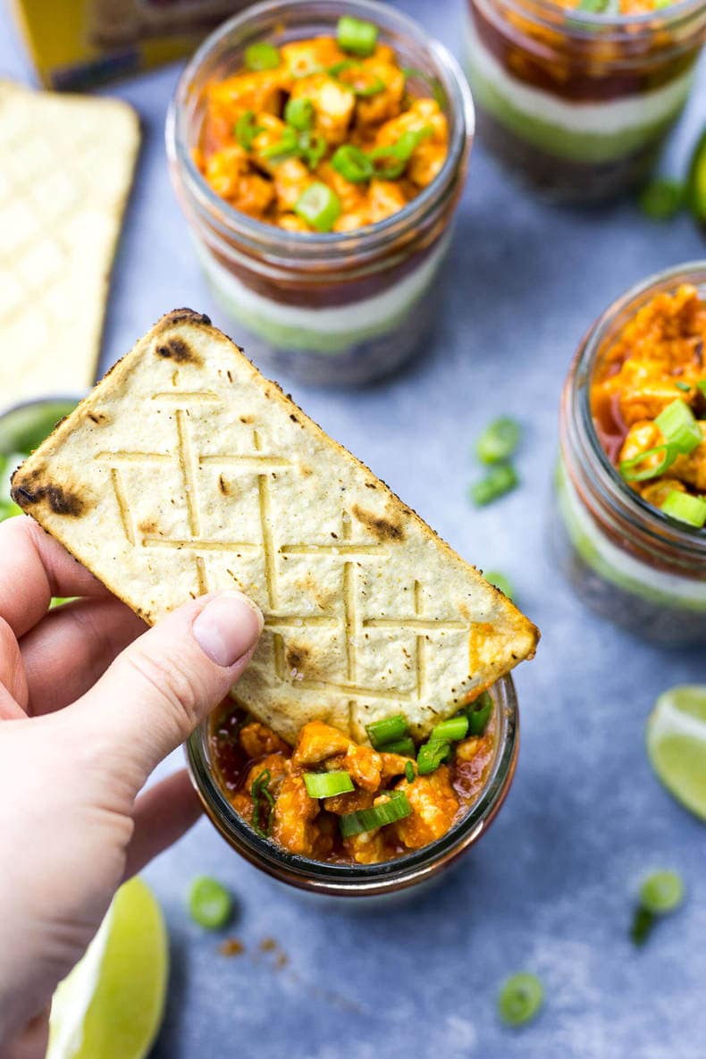 Mini Buffalo Chicken Salsa Dip Jars