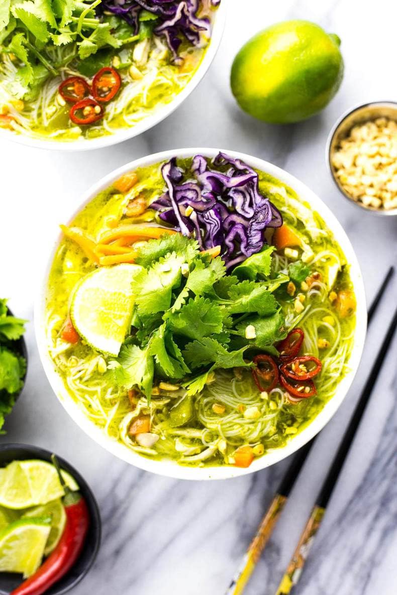 Thai Green Curry Chicken Vermicelli Bowls