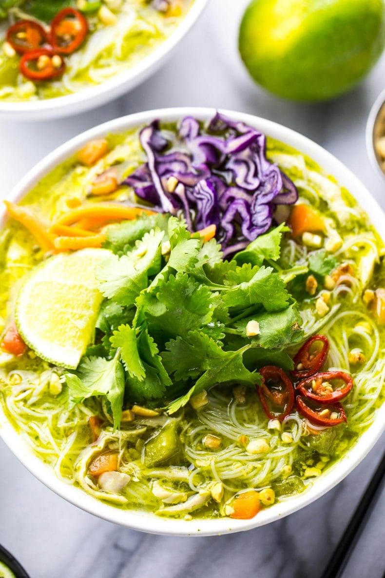 Thai Green Curry Chicken Vermicelli Bowls | The Girl on Bloor