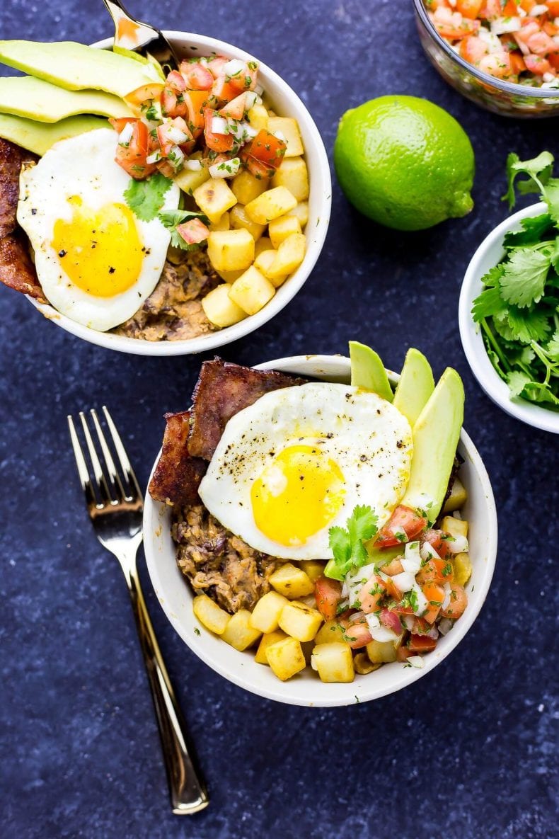 These Huevos Rancheros Breakfast Bowls are a delicious brunch idea and the kind of breakfast you'll want to wake up to every morning! Try this spin on a Mexican favourite this weekend!