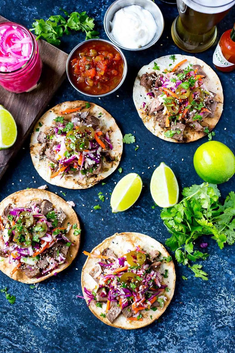 Kalbi Beef Tacos with Citrus Slaw