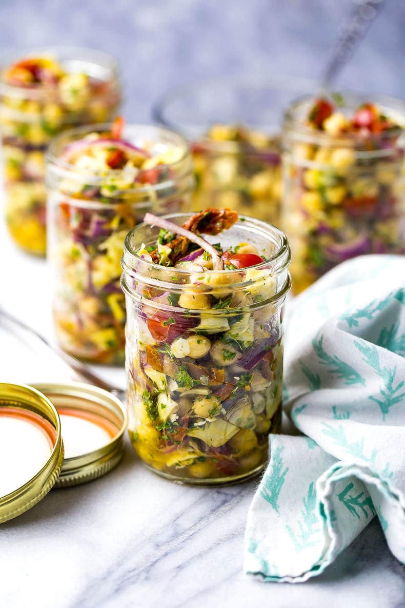 Mediterranean Chickpea Salad Jars