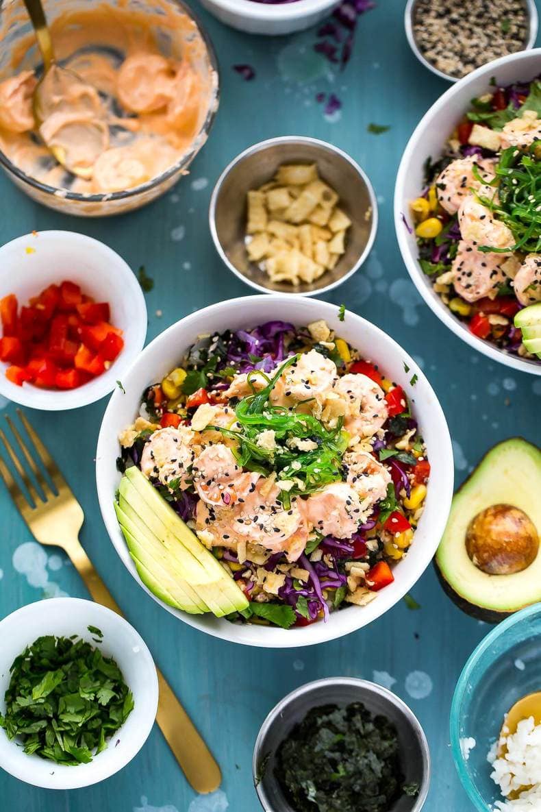 Easy Shrimp Poke Bowl 