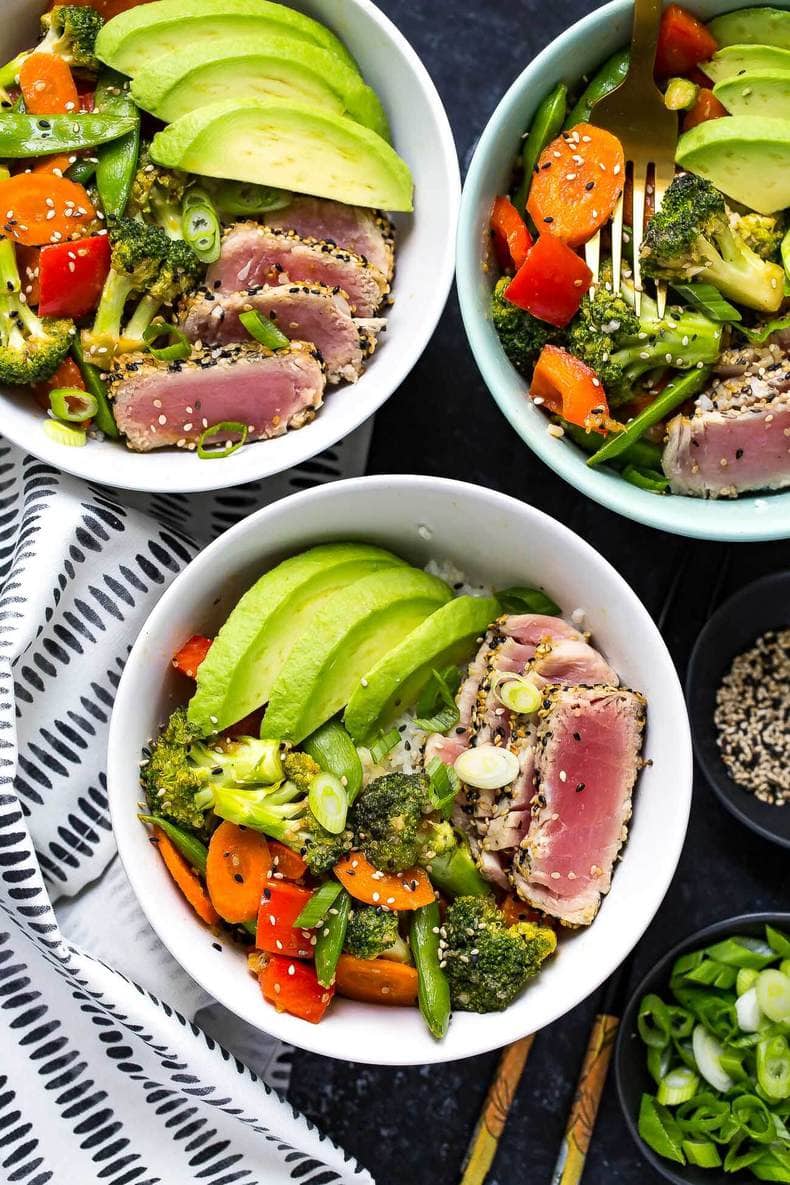 Tuna and rice salad bowl recipe