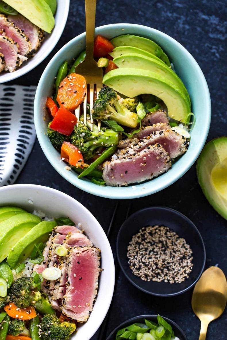 Miso Sesame Tuna Rice Bowls