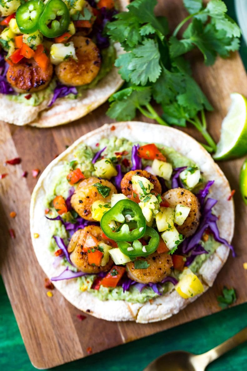 Seared Scallop Tacos with Pineapple Salsa | The Girl on Bloor