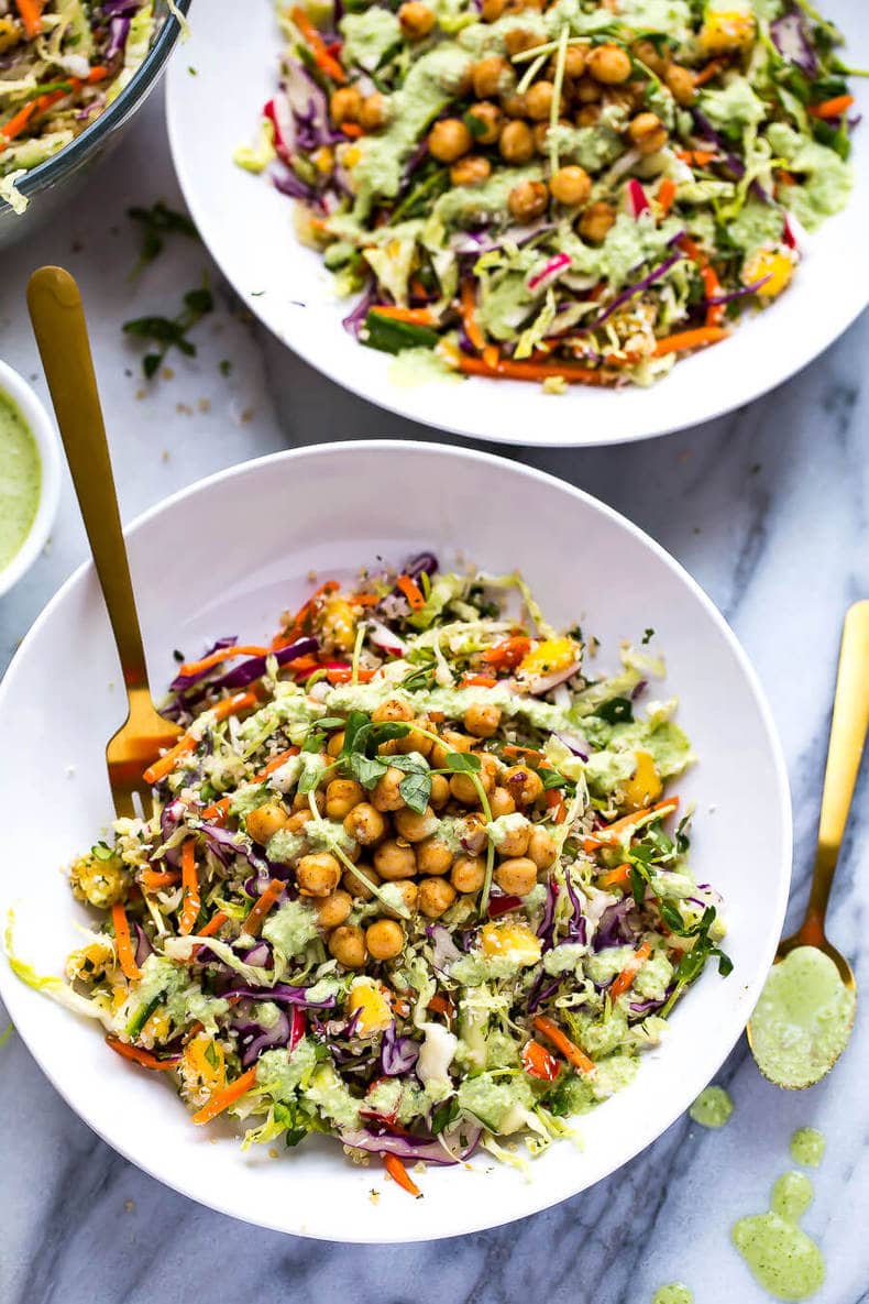 Chickpea Quinoa Power Salad with Jalapeno Dressing | The Girl on Bloor