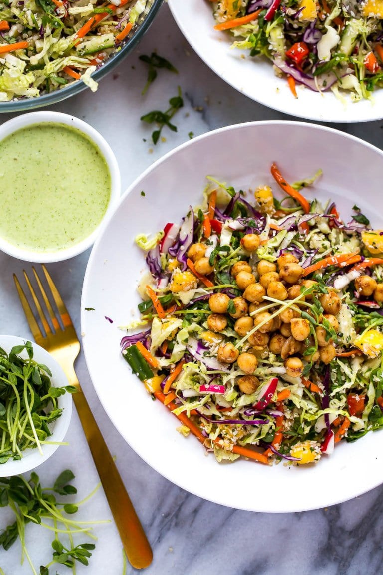 Chickpea Quinoa Power Salad with Jalapeno Dressing | The Girl on Bloor