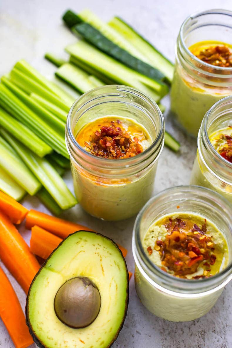 Avocado Hummus Snack Jars