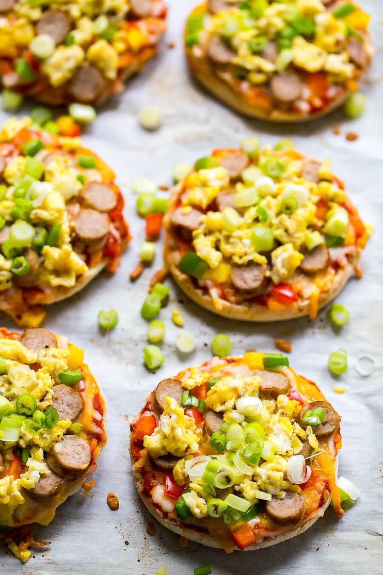 Freezer-Friendly Mini Breakfast Pizzas