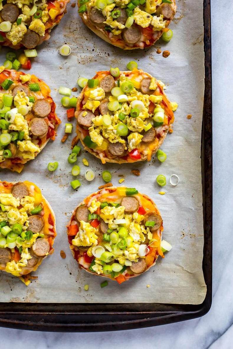 Freezer-Friendly Mini Breakfast Pizzas