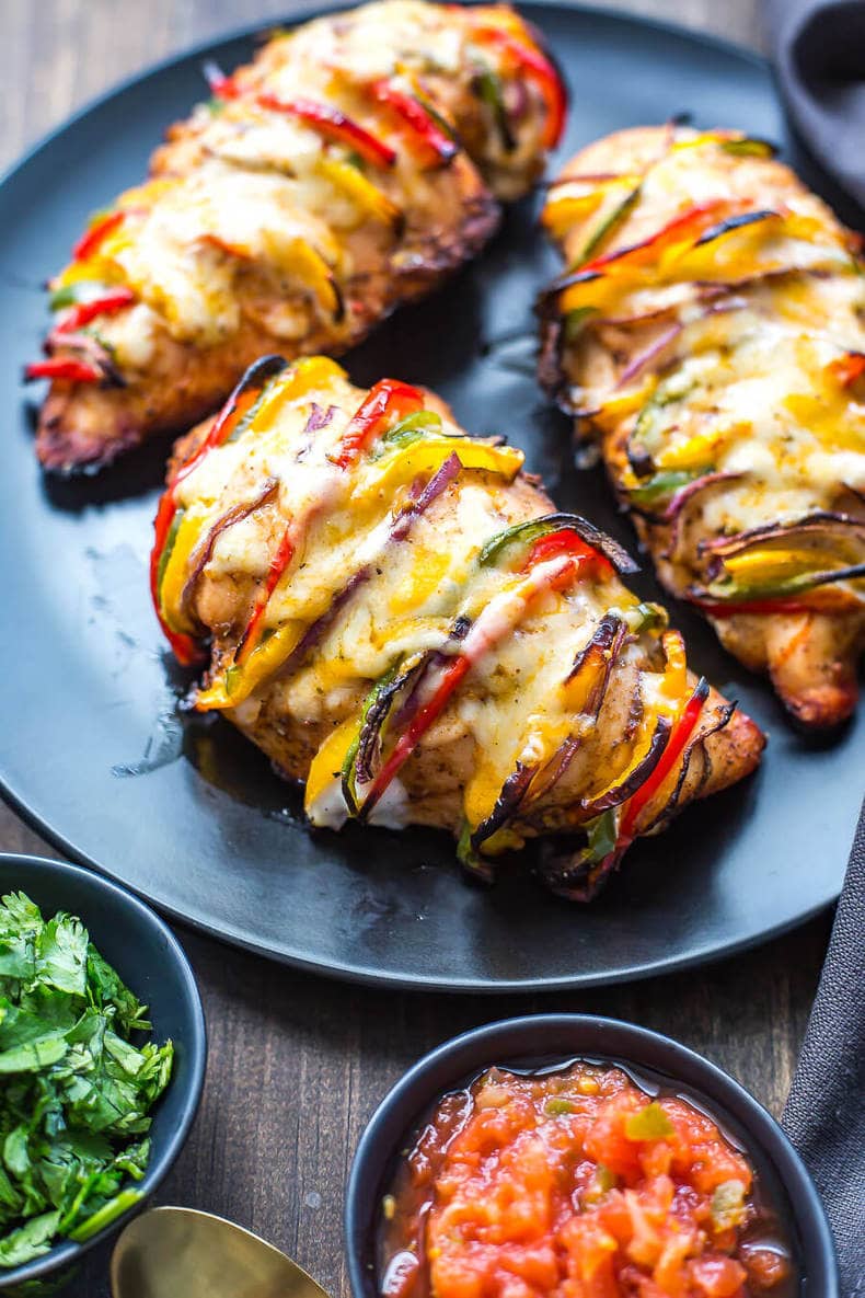 Grilled Hasselback Fajita Stuffed Chicken