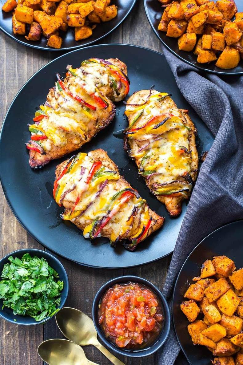 Grilled Hassleback Fajita Stuffed Chicken