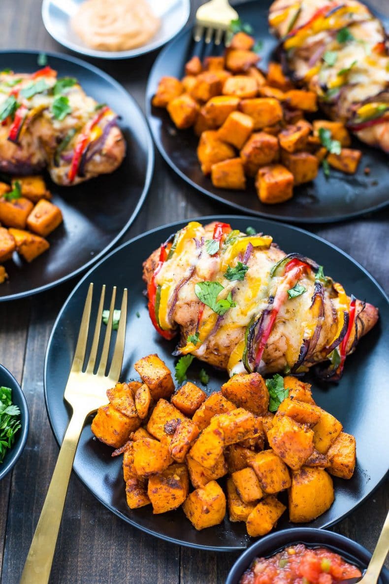 Grilled Hassleback Fajita Stuffed Chicken