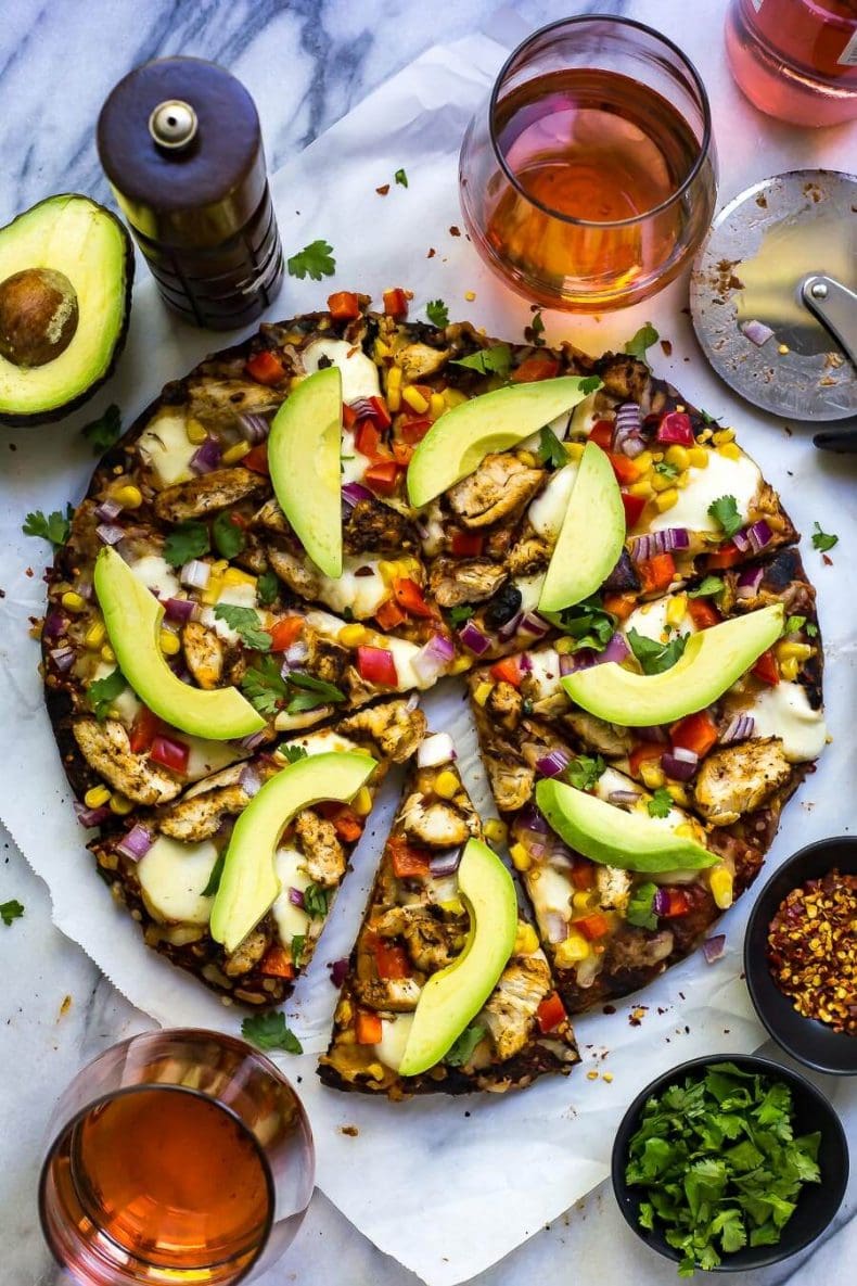 Southwest Chipotle Avocado Corn Pizza