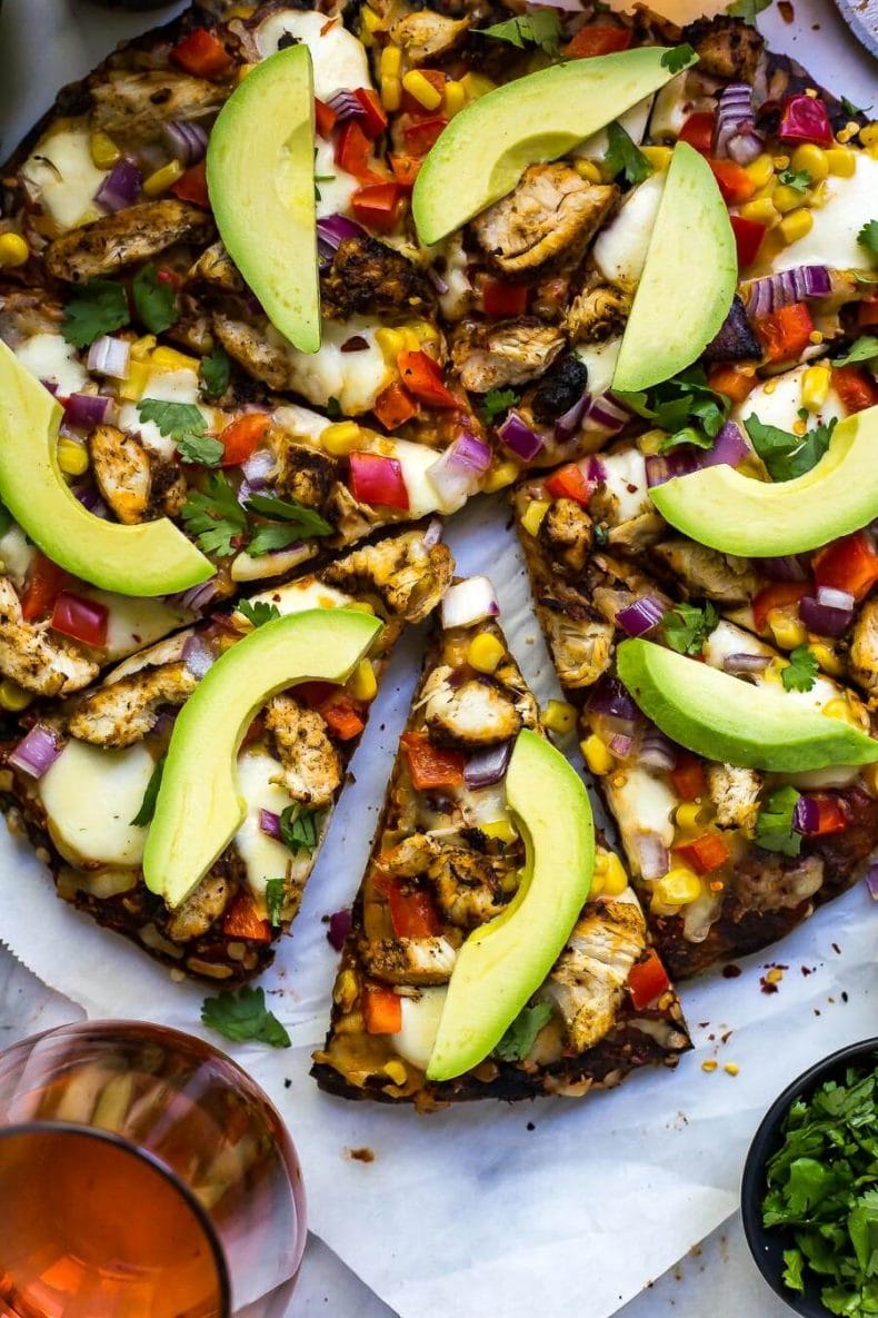 Southwest Chipotle Avocado Corn Pizza