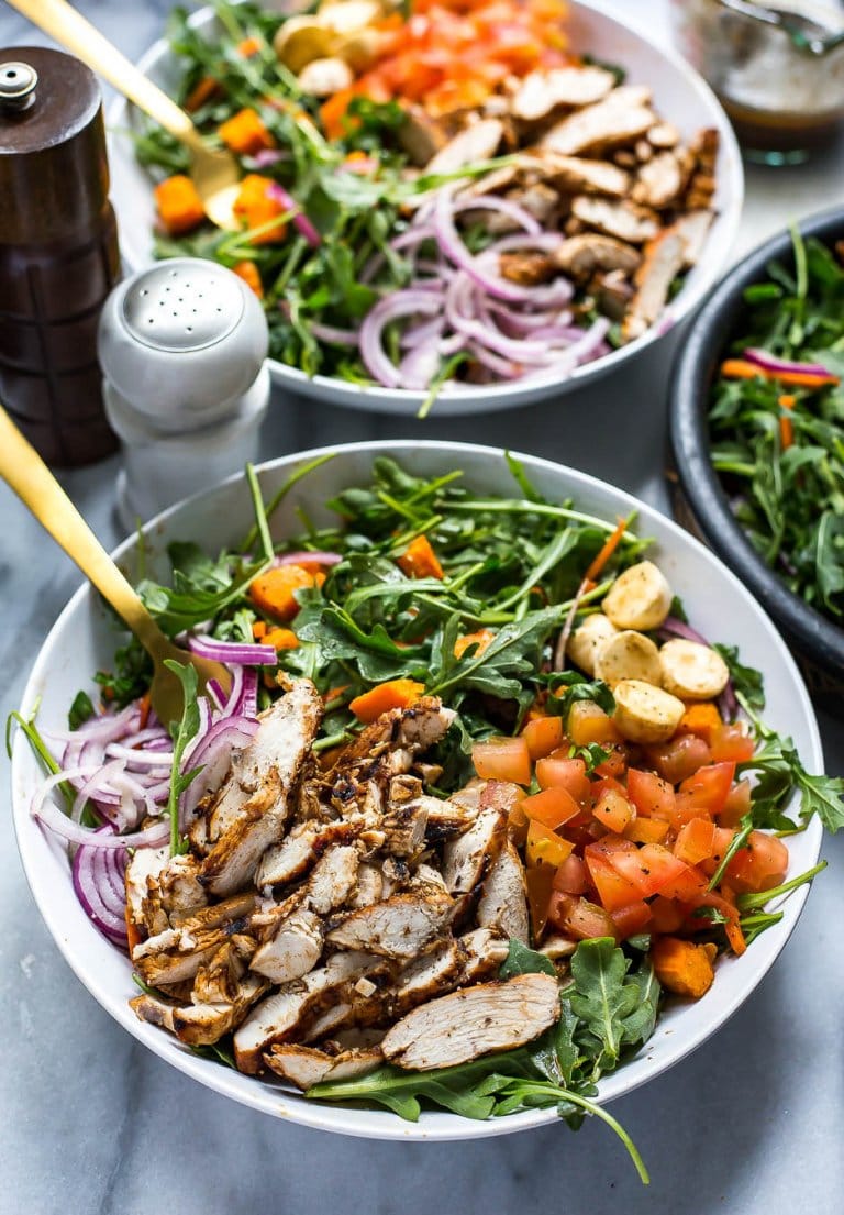 Grilled Balsamic Chicken Arugula Salad {Low-Carb} | The Girl on Bloor