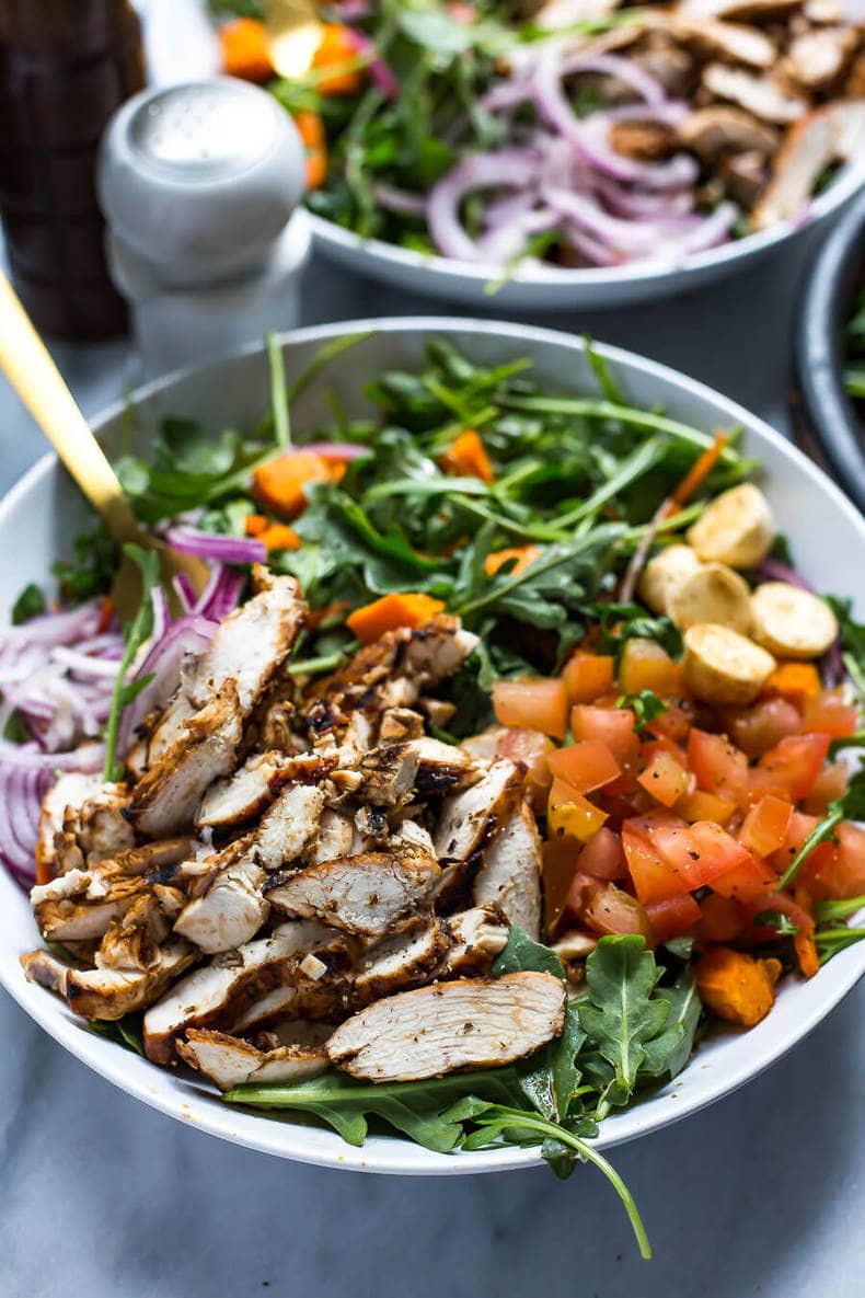 Grilled Balsamic Chicken Arugula Salad {Low-Carb} | The Girl on Bloor