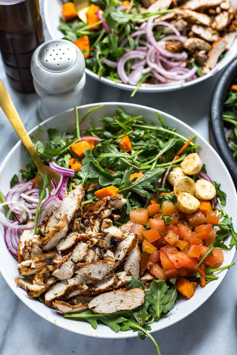 Grilled Balsamic Chicken Arugula Salad {Low-Carb} | The Girl on Bloor