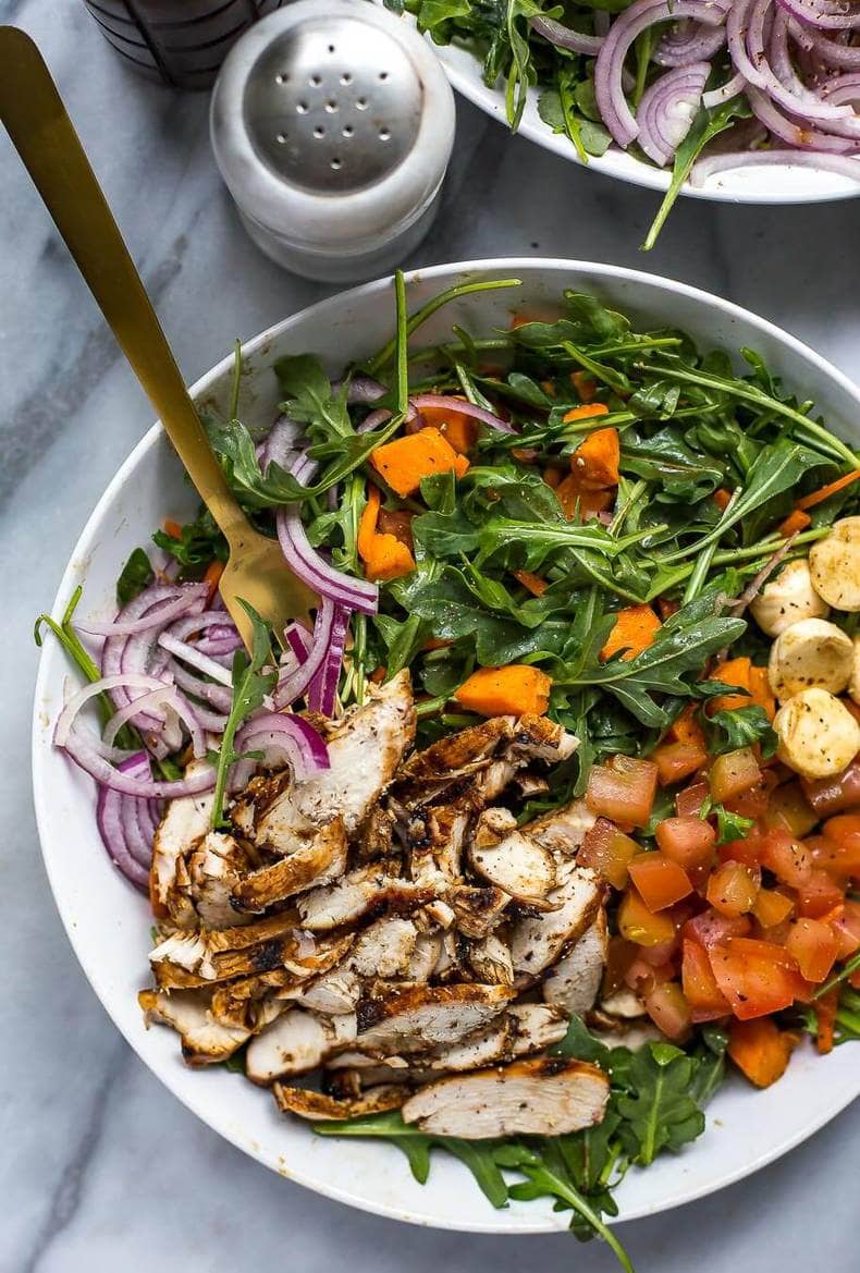Balsamic Grilled Chicken and Arugula Salad