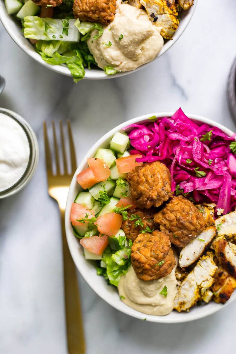 Fun & Easy Chicken Falafel Buddha Bowls | The Girl on Bloor