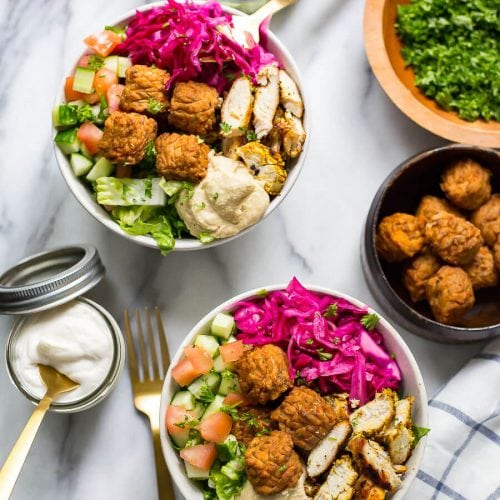 Easy Baked Falafel Buddha Bowls